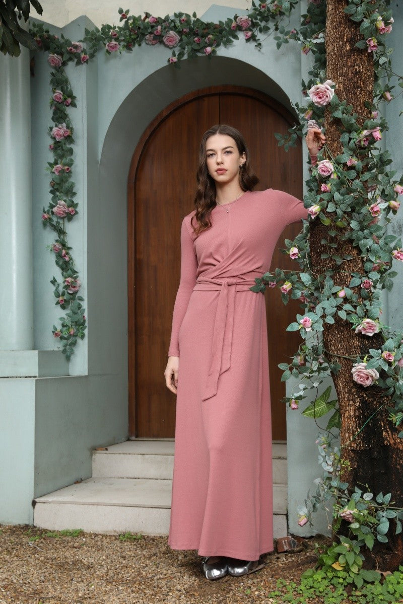 AS 2025 summer ribbing closed-fit wrap tops + Aline dress high Stretch matching