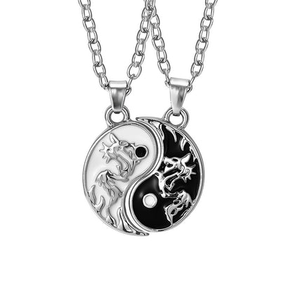 Eu Te Amo Melhores Amigos Colar de Casal Jóias Quebra-Cabeça BFF Chave Fechadura Tai Chi Coração Pingentes Colares para Mulheres Homens Presente Collier