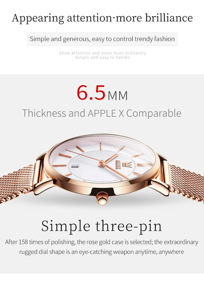 OLEVS 5869 Women Watch Fashion Simple Ultra Thin 6.5mm Quartz Women's Watch Top Brand Calendar Waterproof Women Luxury Watch