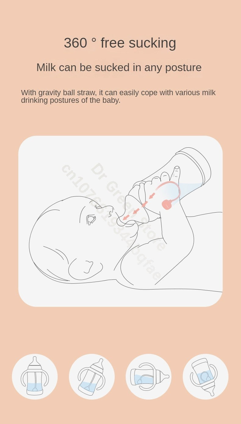 Dr.Green Wide Mouth Newborn baby bottles PPSU Washable Bottles Forward and reverse bi-directional scale inverted milk brewing