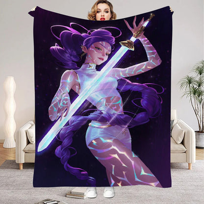 Huntrix Blankets K pop Demon Hunters Zoey Rumi Mira Soft Warm Throw Blanket Kids Living Room Couch Sofa Bed Fluffy Bedspread
