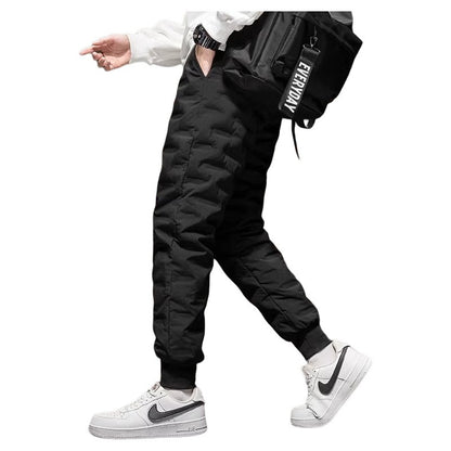 Calças Masculinas de Algodão com Penugem Corta-Vento Impermeáveis Quentes Esportivas de Inverno Soltas para Neve Longas Jovens Casuais Modernas ...