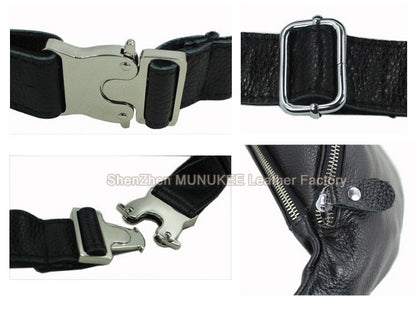 Fashion Genuine Leather waist bag for men fanny pack Leather belt bag waist pack bum bag money belt waist pouch molle pochete