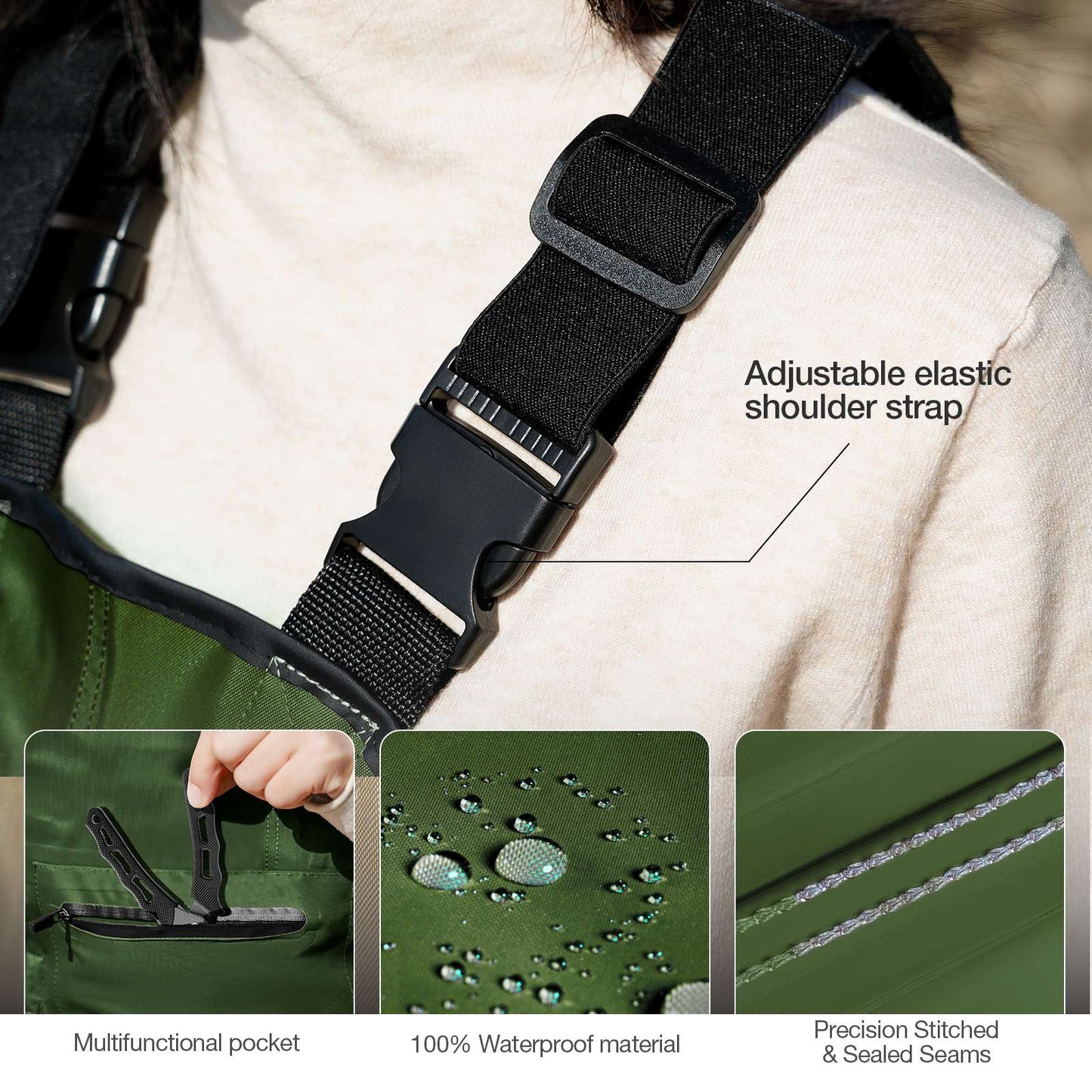 Macacão de Pesca Infantil, Macacão de Pesca Impermeável com Botas, Macacão de Nylon para Crianças e Bebês