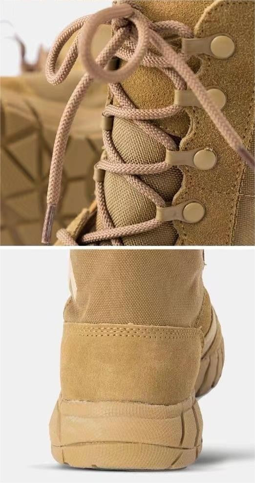 Botas Táticas Leves Masculinas de Combate, Anticolisão, de Treinamento, com Cadarço, Impermeáveis, para Caminhada ao Ar Livre, Calçado Respirável