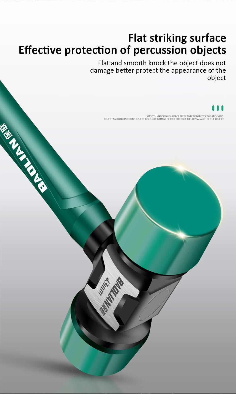 Martelo de Instalação de Cabeça Dupla Multifuncional 27/36/43mm Martelo de Borracha Antiderrapante Antivibração Ferramenta Profissional
