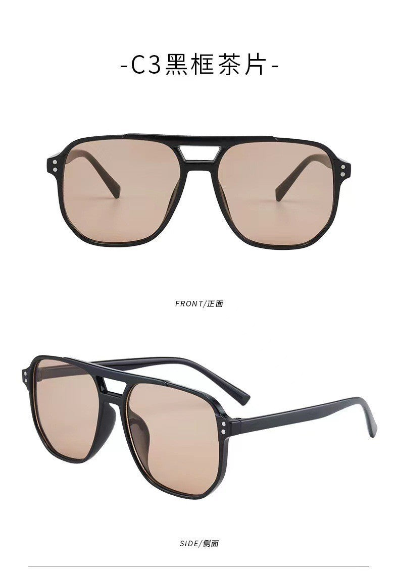 Vintage Men Women Big Sunglasses Men Square Shades Brand Designer Unisex Sun Glasses Black Lense Male Female Sunglasses UV400