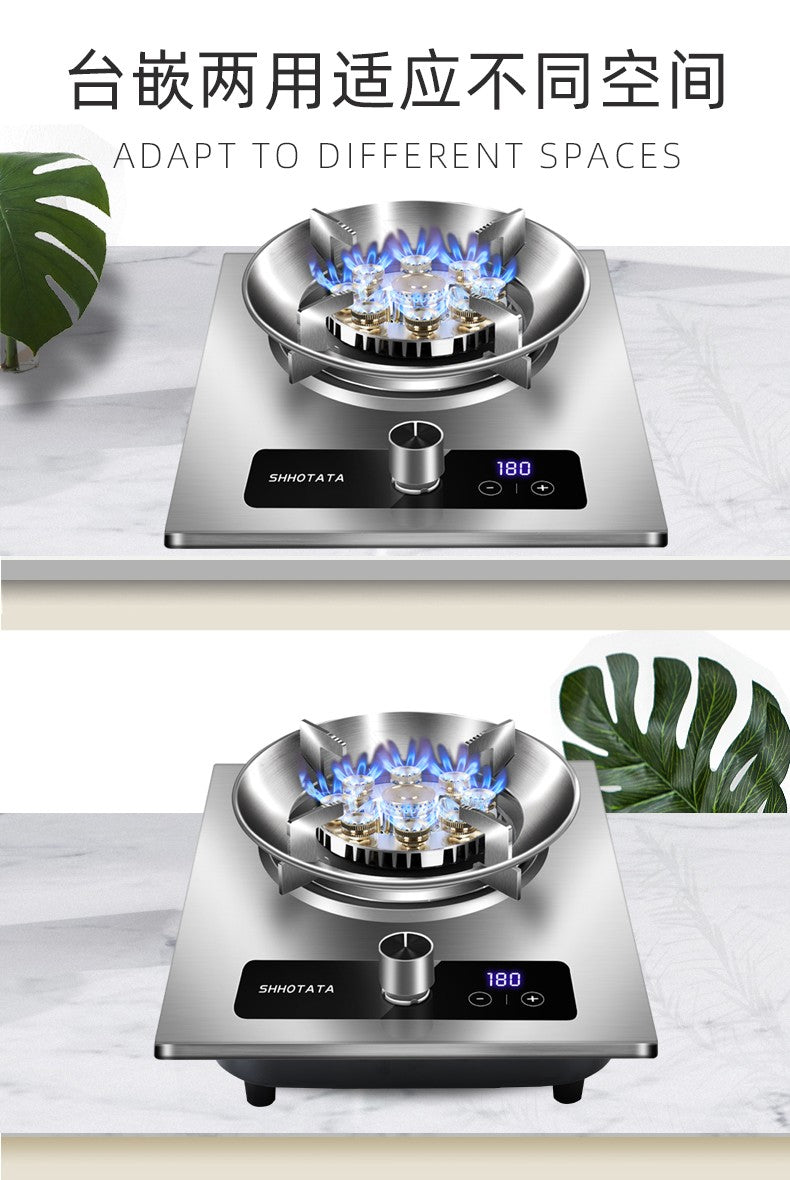 Cozinhas Planejadas Fogões Fogão a Gás Único Fogão de Aço Inoxidável Fogo Forte Fogões de Mesa Cozinha para Uso Doméstico