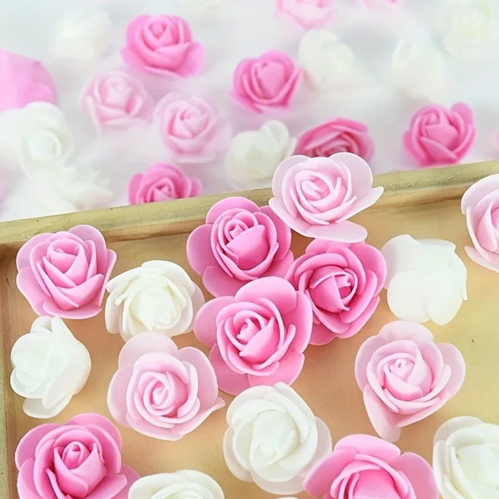 2000/10pcs Mini  Artificial Rose Flowers Head  Rose Heads DIY Valentine's Day Roses Wedding Bouquets Party Gift Candy Box Decor