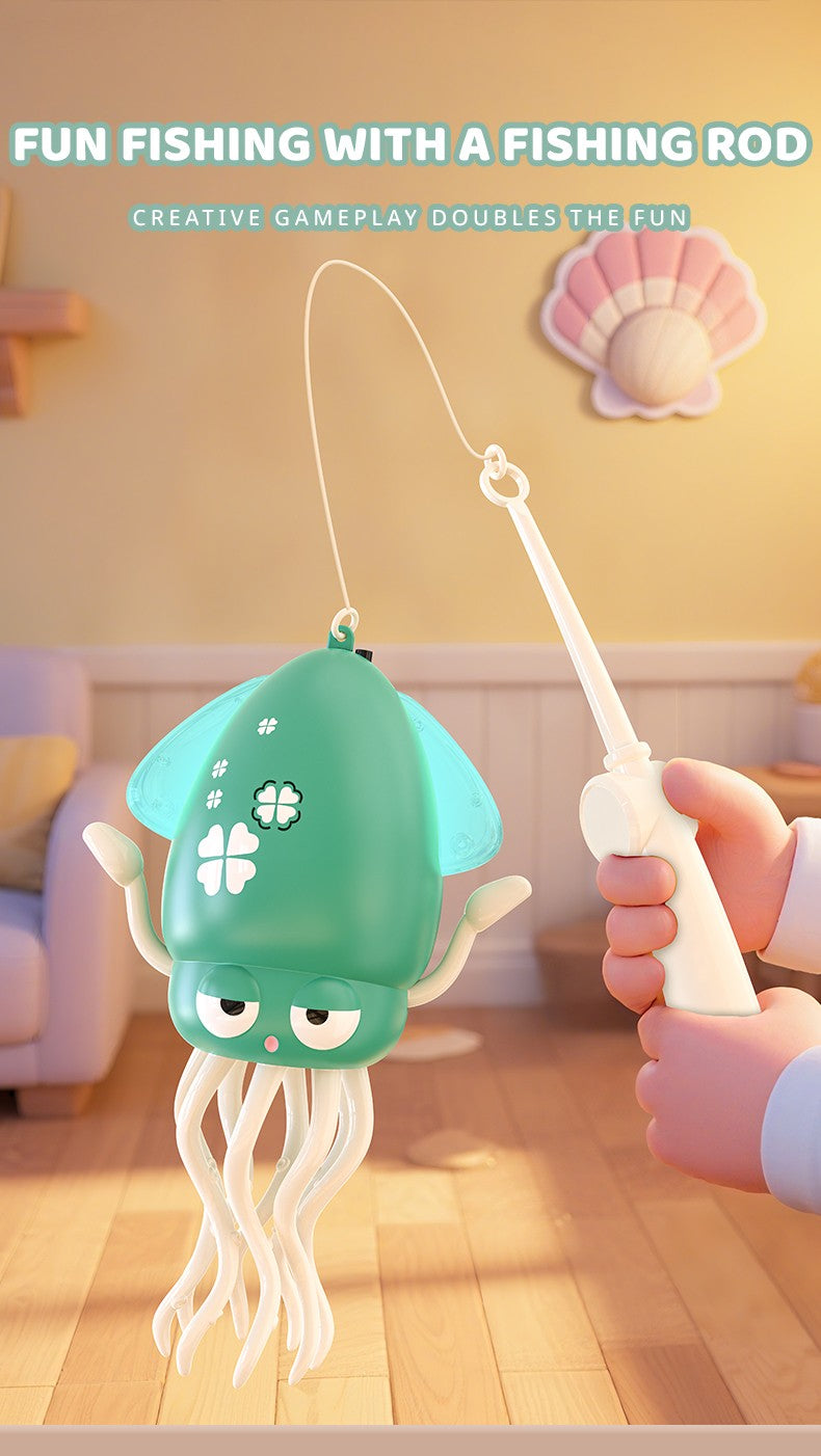 Brinquedo Polvo Dançarino Mágico Elétrico Brinquedo para Animais de Estimação de Arraste com Luz e Música Polvo para Crianças Brinquedos Interativos para Desenvolvimento Presentes para Bebês na Hora da Barriga