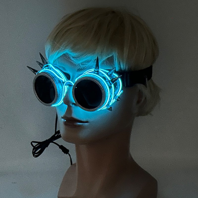 Cyberpunk Futuristic Luminous Glasses Rave Cyber light up Goggles LED glowing visor glasses for EDM music show props