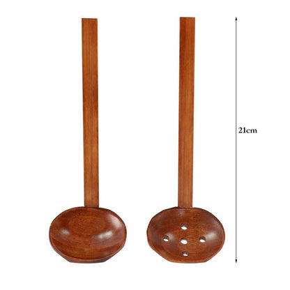2Pcs Wooden Spoon Kids Rice Dessert Spoon Small Wood Coffee Teaspoon Long Ramen Soup Spoons Japanese Cutlery Kitchen Tableware
