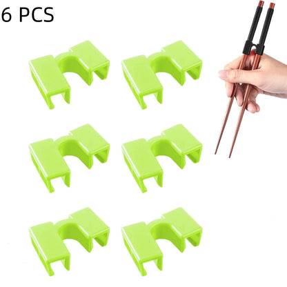 6 Peças Clipes Auxiliares para Treinamento de Hashi Reutilizáveis com Dobradiças Antiderrapantes Assistentes para Praticar e Aprender Facilmente e Desenvolver Habilidades