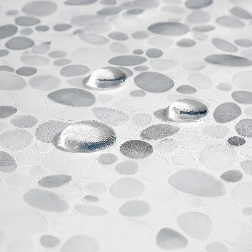 1 Cortina de Chuveiro Impermeável Padrão Seixo Transparente Forro de Cortina de Chuveiro com Ímãs Inferiores Cortina de Banho de Plástico para Banheiro