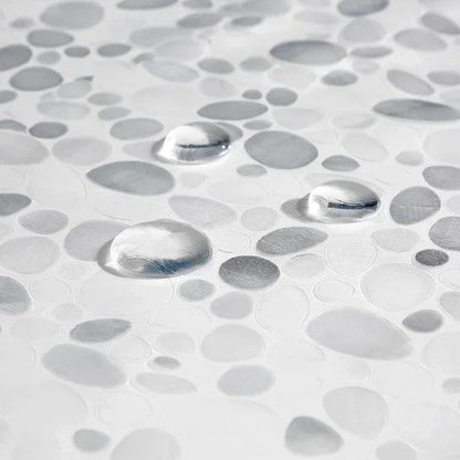 1 Cortina de Chuveiro Impermeável Padrão Seixo Transparente Forro de Cortina de Chuveiro com Ímãs Inferiores Cortina de Banho de Plástico para Banheiro