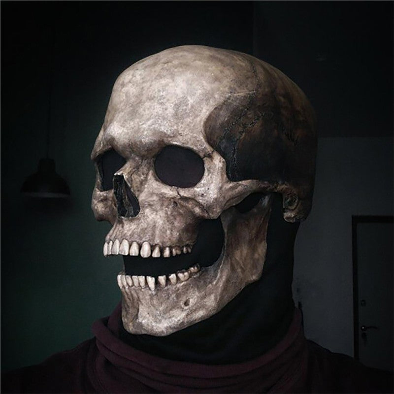 Full Head Skull Mask Carnival Adults Realistc Anonymous Halloween Moveable Mouth Jaw Anime Horror Helmet Skeleton Headgear Masks