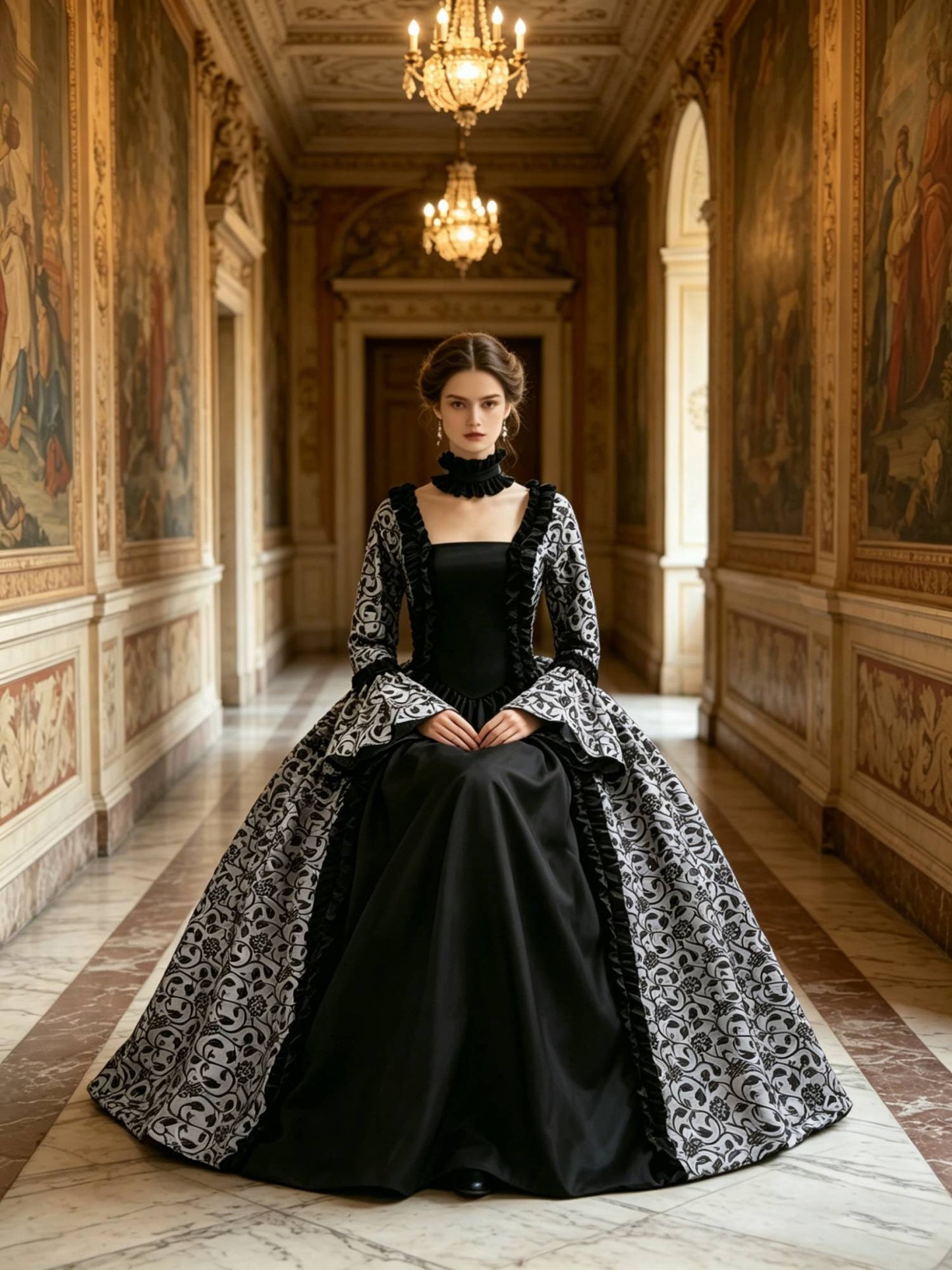 Cross border medieval Victorian retro elegant temperament versatile cosplay court dress fluffy dress cosplay Halloween performan