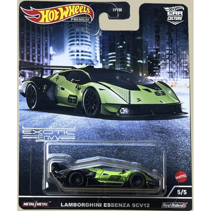 Genuine Hot Wheels Premium Car Culture Exotic Envy Set 2022 Alfa Romeo Mclaren Lamborghini 1/64 Model Scale Die-Cast Cars Toys