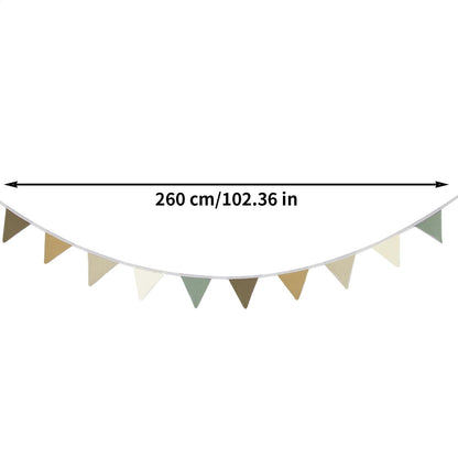 Pennant Banner Flags Nursery Bunting Banner Flags Washable Cotton Fabric Triangle Pennant Garlands for Living Room and Bedroom