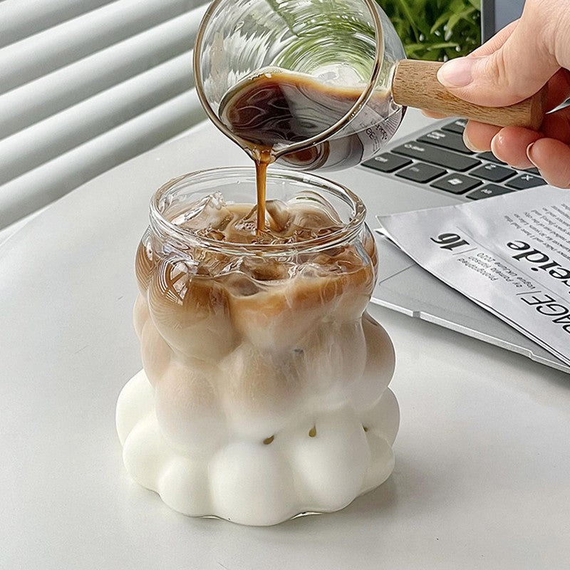 Copo de Vidro INS Copo Térmico Resistente ao Calor Transparente para Suco Leite Café Design Único Copo de Vidro Rosa 3D Copos de Água Utensílios de Bar