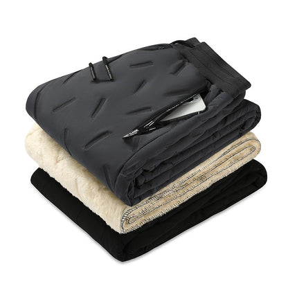 Cotton Pants Men Winter Lambswool Padded Thickened Warm Men Pants Hundreds of Large Size Men Windproof Down Cotton Pants