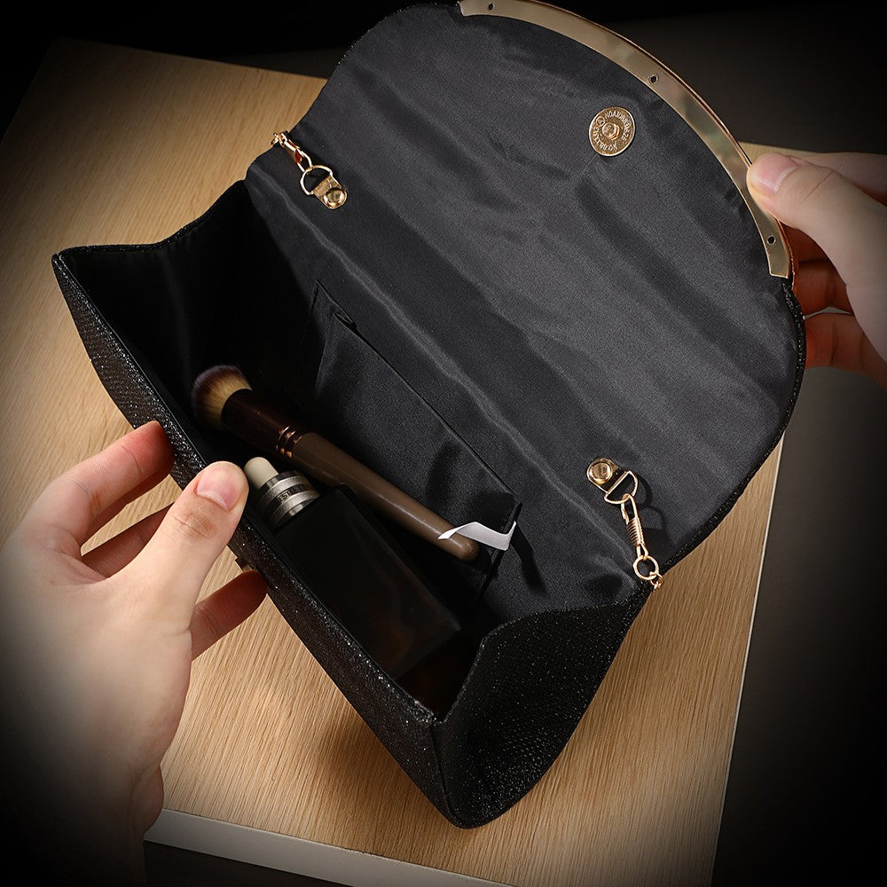 Ladies' wedding bride bridesmaid clutch bag elegant socialite party banquet evening dress bag detachable chain single-shoulder