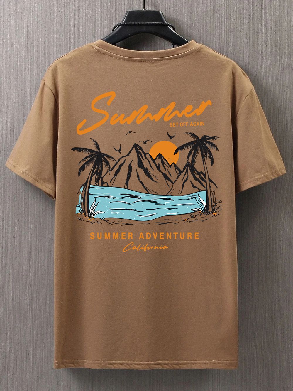 Summer Set Off Again Adventure California Mens T-Shirt Cotton Loose Tee Clothing Fashion Sweat Clothes Oversized Summer Tops