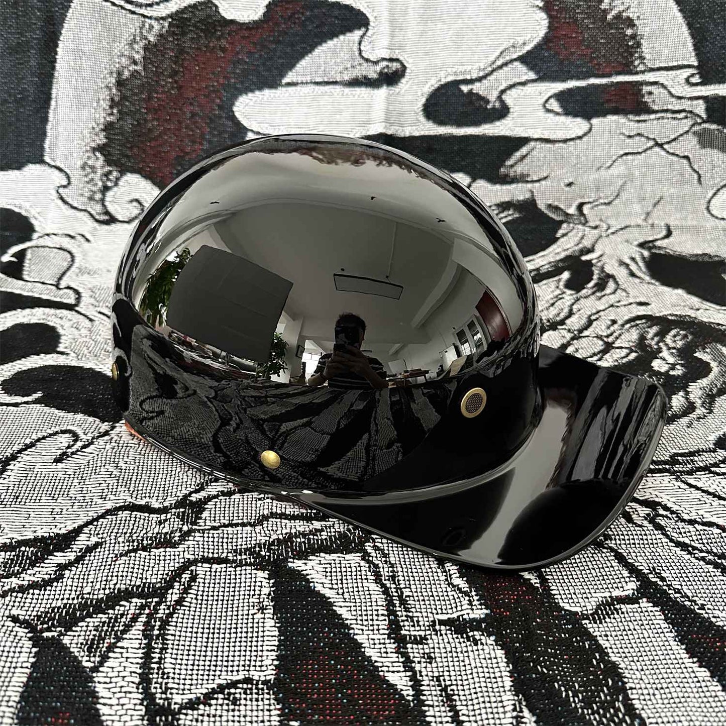 Capacete de beisebol Moto Retro Capacete de motocicleta Capacete de scooter Masculino e feminino Capacete de meio capacete de moda ao ar livre