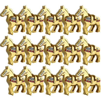 Blocos de Montar Zoológico Medieval Acessórios de Personagens Montarias Animais Cervos Elefantes Camelos Lobos Cavalos de Guerra Tijolos Brinquedos Presentes K080
