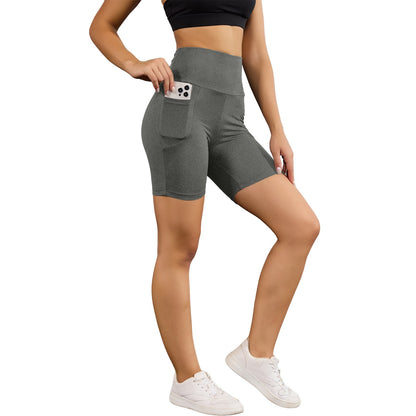 High Waisted Biker Shorts For Women With Pockets Super Soft No See Through Workout Running Yoga Athletic Push Up Gym