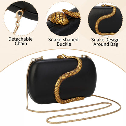 Metal Snake Matching Clutch Bag For Women Highclass Smooth Designer Evening Bags Purses Clutch Party Chain Shoulder Handbags