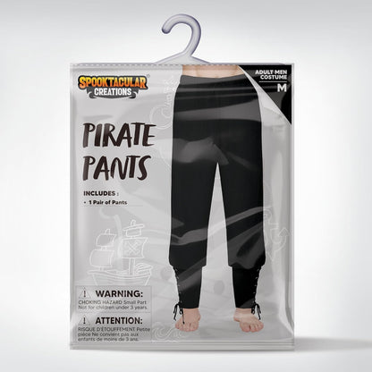 Spooktacular Creations Men Halloween Medieval Renaissance Pants With Pocket, Ankle Banded Pirate Pants, Viking Costume