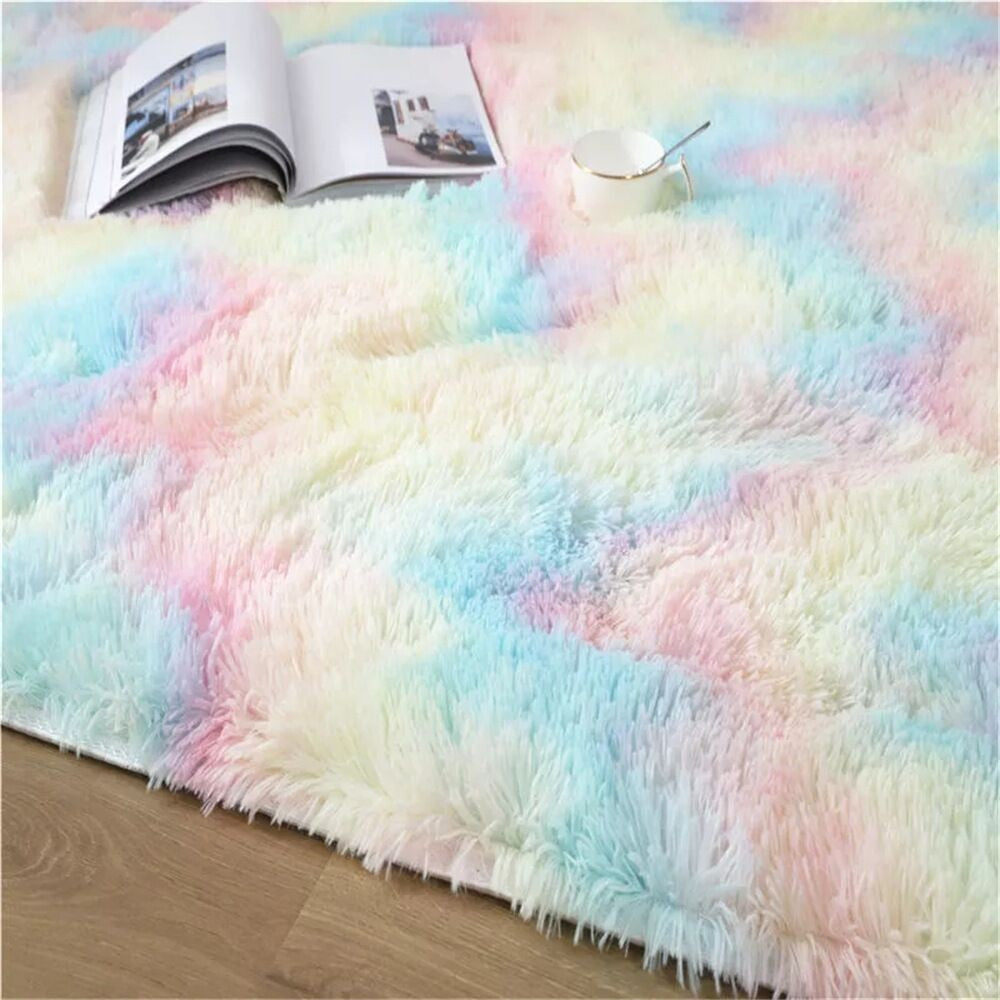 Pink Round Rug for Girls Bedroom,Fluffy Circle Area Rug for Kids Room,Furry Shaggy Carpet for Living Room100/120/140/160