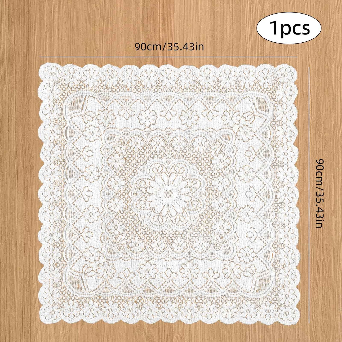 Square Lace Tablecloth  White Flower retro European Embroidered Dinning table  linen Cover wedding party garden home decoration