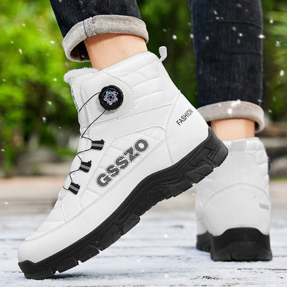 Winter New Swivel Buckle Fleece Waterproof Snow Boots Outdoor Non-slip and Wear-resistant