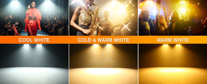 U'King 4PCS 200W LED 2IN1 COB Par Light DMX Cool&Warm White Lighting Stage Light 2 Eyes LED Blinder Light for DJ Party Wedding