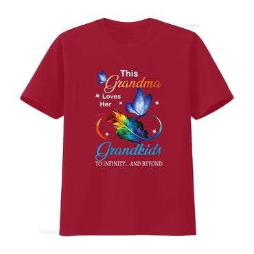 This Grandma Loves Her Grandkids T Shirt Mom s for Plus Size Tops vintage Washed Top For Everyday Wear designer clothes