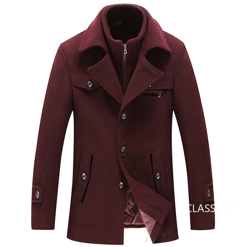 Men Winter Trench Coats Cashmere Wool Blends Man Winter Jackets Overcoats High Quality Male Business Casual Trench Coats 5XL