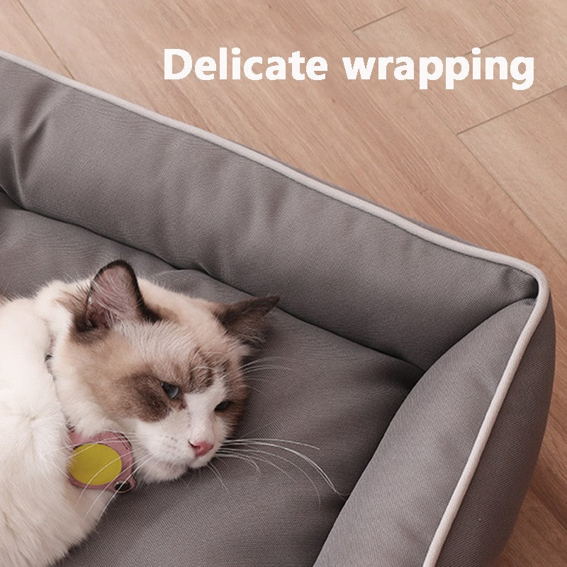 Cama de Cachorro Quadrada Quatro Estações para Colchão de Cachorro Grande, Cama para Gato Resistente à Mordida, Cama de Cachorro Macia e Espessada, Sofá Impermeável Casa para Pets