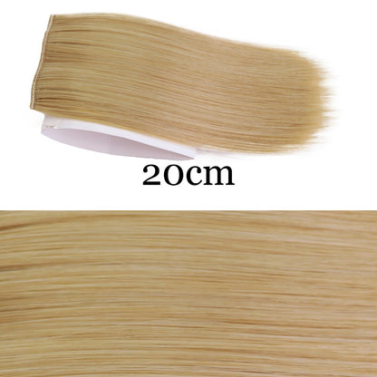 MERISI HAIR Apliques de Cabelo Sintético Liso Invisível com 2 Presilhas, Aumento de Volume, Extensões de Cabelo, Cobertura Lateral Superior