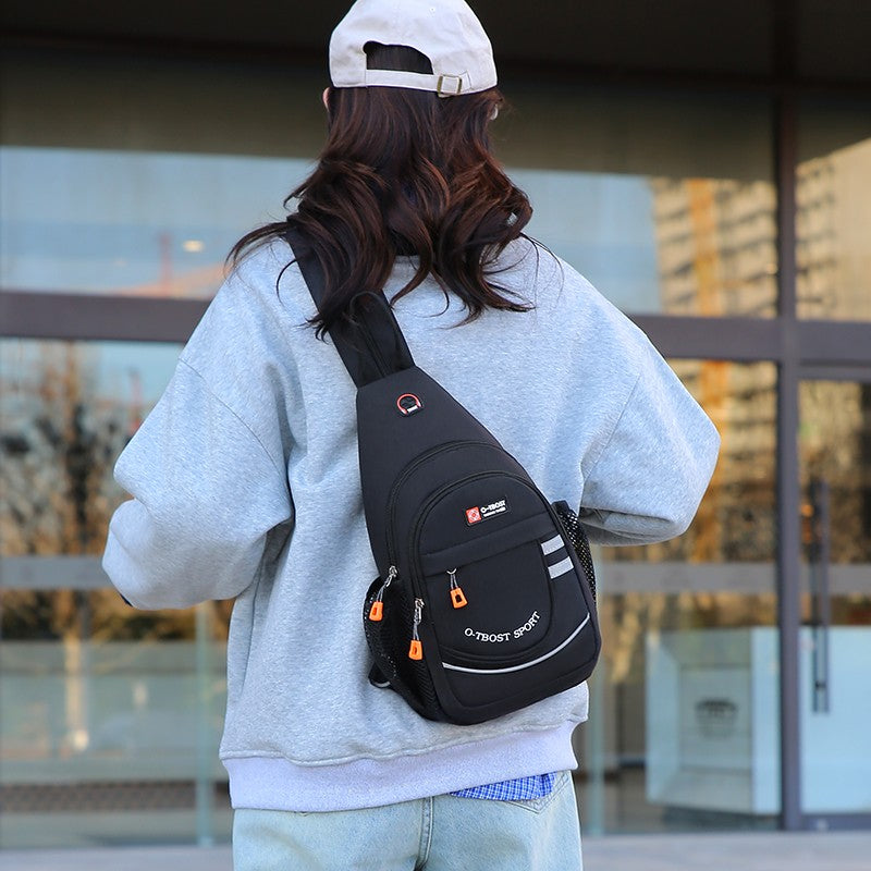 Tourist leisure chest bag, multifunctional large capacity shoulder bag, outdoor trendy crossbody bag