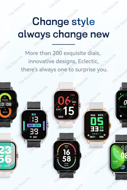 Smart Watch 1.83" Hd Screen Bluetooth Call Heart Rate Blood Oxygen Health Monitor Sports Smartwatch Women Men Holiday Gifts New