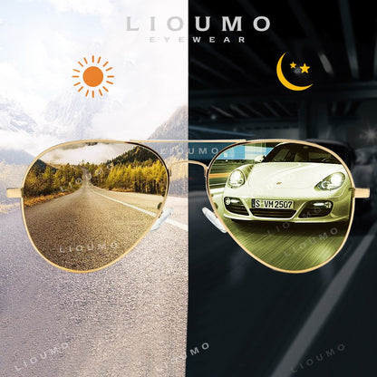 Top Brand Pilot Photochromic  Sunglasses Men Polarized Day Night Driving Glasses Women Chameleon Goggles Unisex sonnenbrille