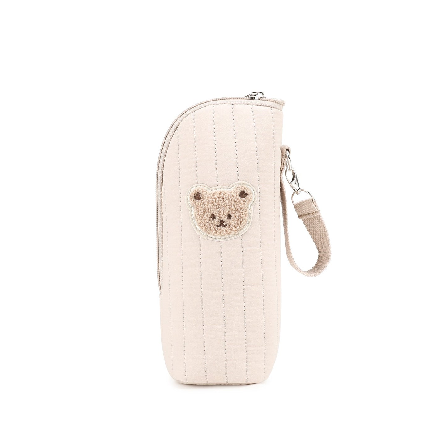 Cute Bear Design Baby Bottle Tote Bag with Aluminum Foil Insulation Bags Water Bottle Thermal Storage Pouch with Stroller Hook