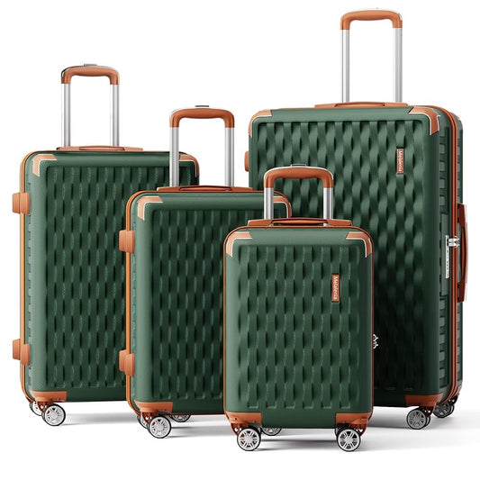 Conjunto de Malas Melalenia 7 Peças com Casca Rígida, Mala de Bordo com Rodas Giratórias e Fechadura TSA, Bolsa de Viagem Leve