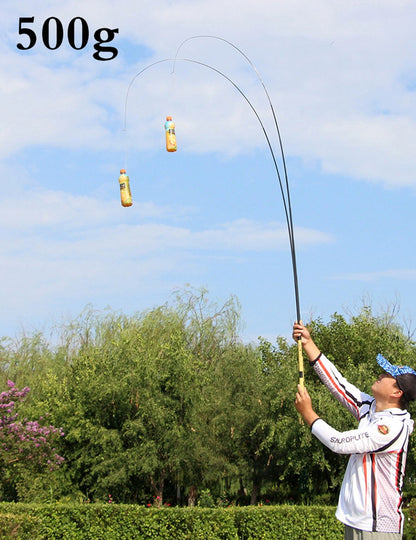 Vara de Pesca de Mão Telescópica de Fibra de Carbono Ultraleve Forte Haste Rígida 2,1/3,6/4,5/5,4m/6,3M Longa para Alimentador de Córrego Super Leve