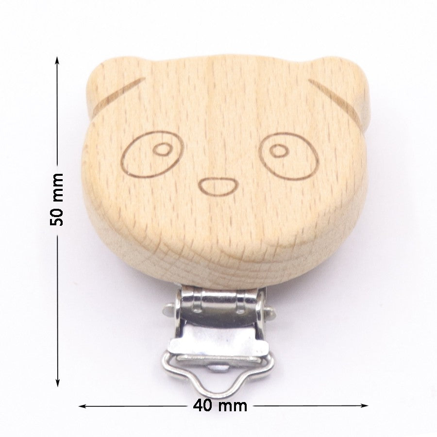 5PCS Wooden Rabbit Pacifier Clip Baby Accessories Wooden Animal Pacifier Metal Holder Elephant Pacifier Wooden Baby Teeth
