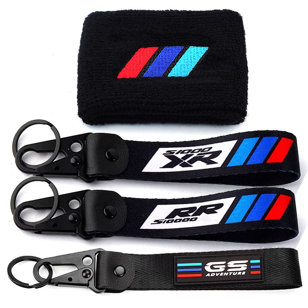 Para BMW S1000XR S1000RR S1000R R1250GS R1200GS F850GS Acessórios para Motocicleta Reservatório de Fluido de Freio Meia de Punho Elástico Chaveiro