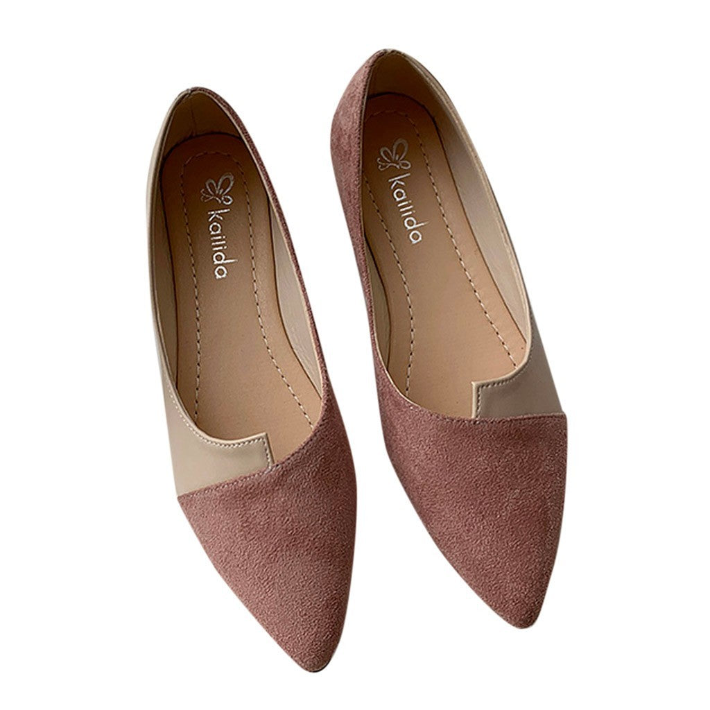 Women Splice Color Flats Fashion Pointed Toe Ballerina Ballet Flat Slip On Shoes ????????? ?????? Sandalias De Mujer Chaussure