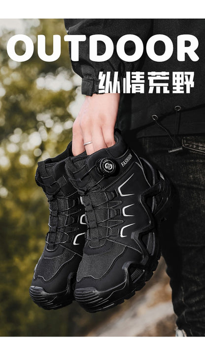 Novas Botas de Segurança Masculinas para Trabalho Calçados Indestrutíveis Tênis com Bico de Aço Botas Protetoras Antiesmagamento Antifuro Botas Táticas de Trabalho